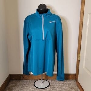 Nike Women's Dri-Fit 1/4 Zip Blue Jacket - Size (M) - Okay Condition